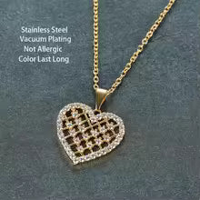 Zircon Crystal Reticular Heart Pendant