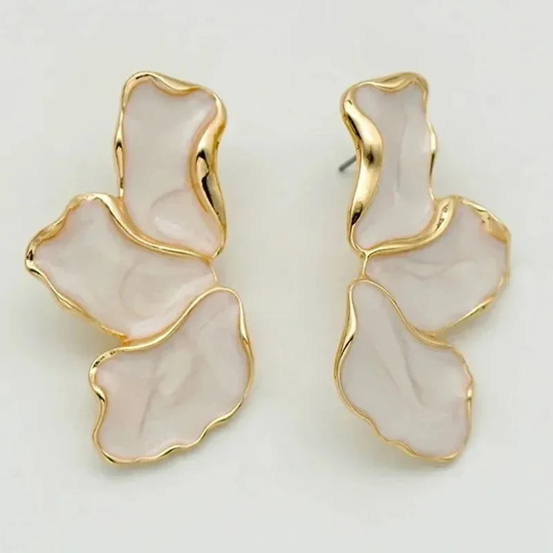 Half Flower Stud Earrings For Women